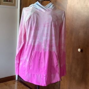 LuLaRoe Size Large Blue,Pink and white Tye-dye hoodie